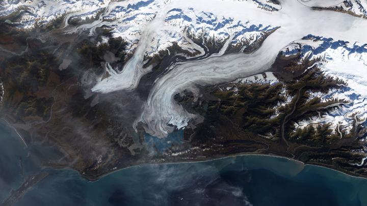NASA photo of glacier melt